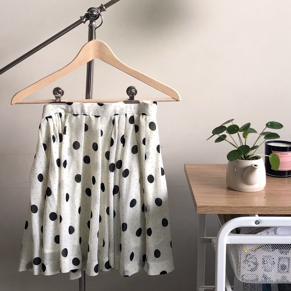 Vintage chiffon polta dot mini skirt